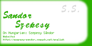sandor szepesy business card